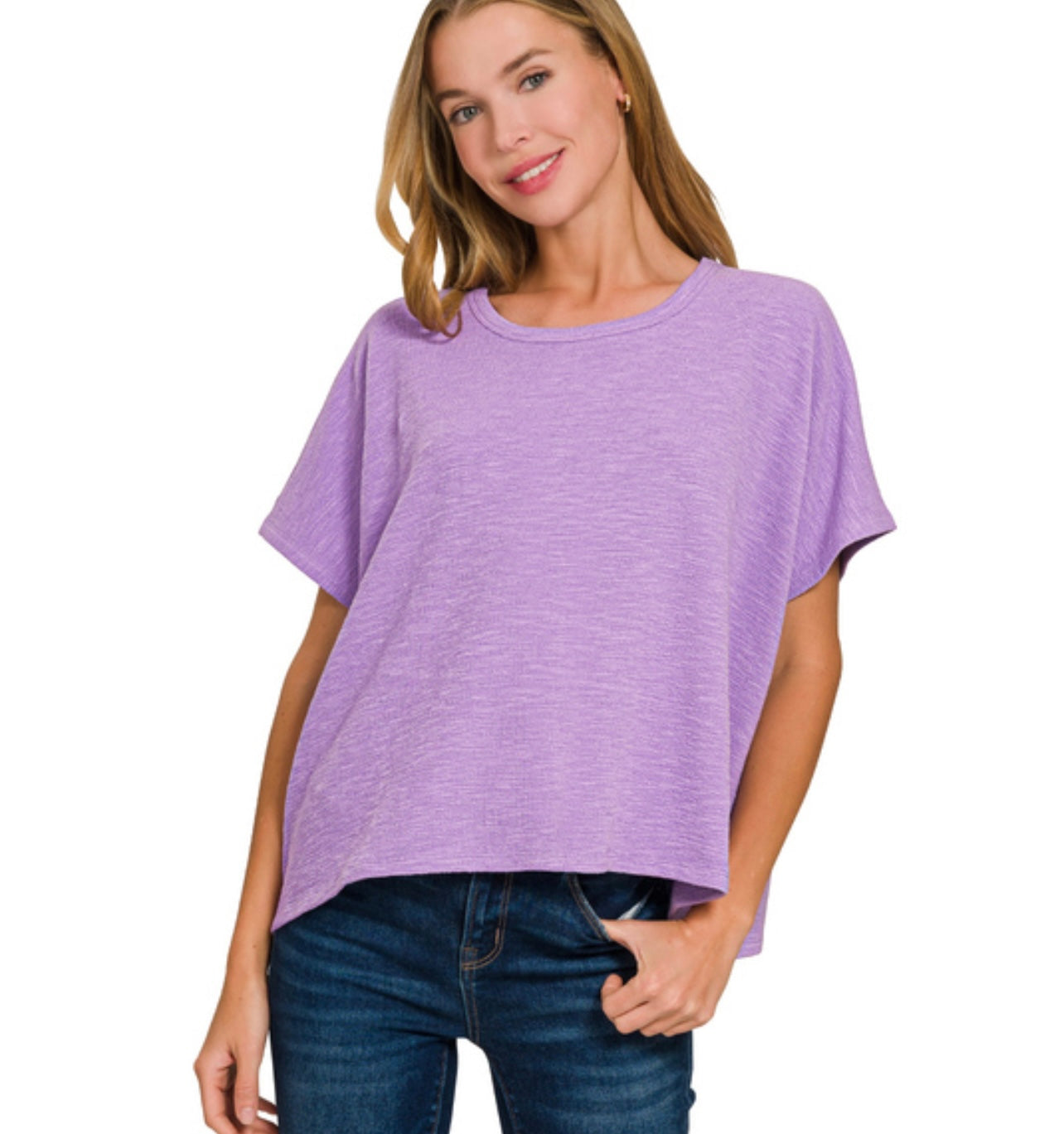Heather Oversized Tee, Lavender