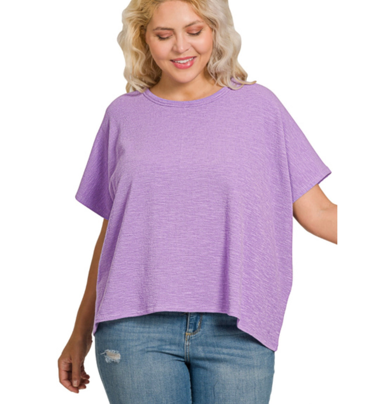 Heather Oversized Tee, Lavender