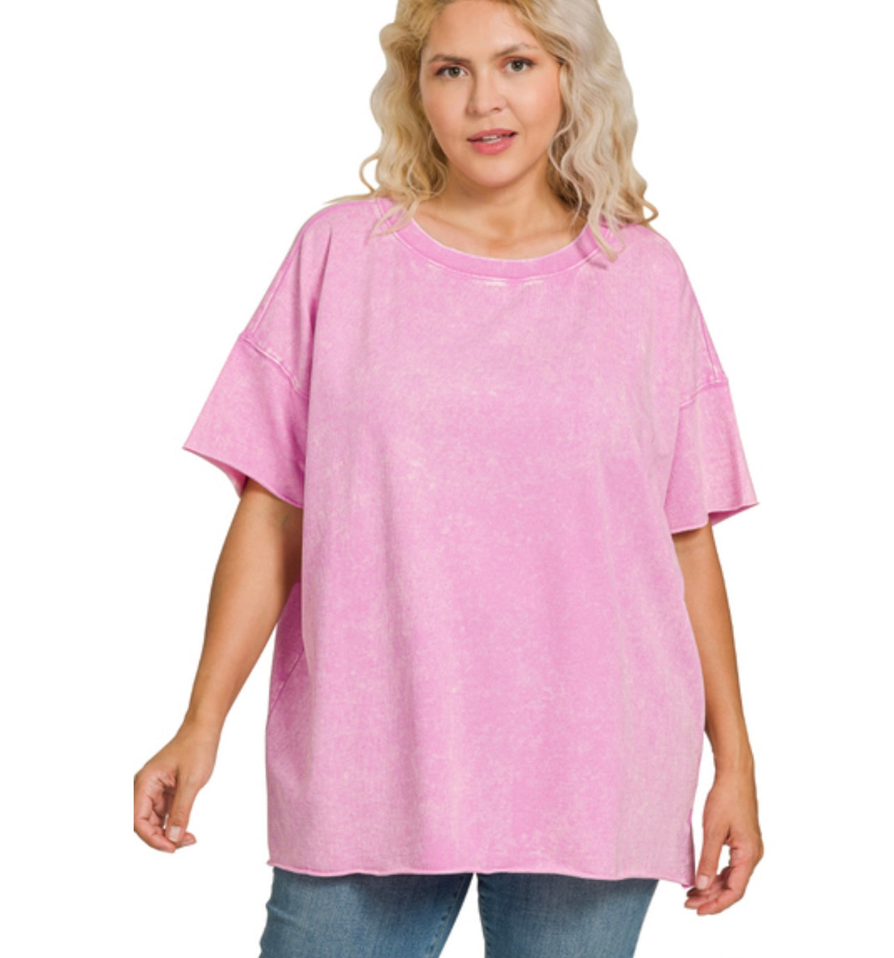 Jessica Acid Wash Top, Mauve
