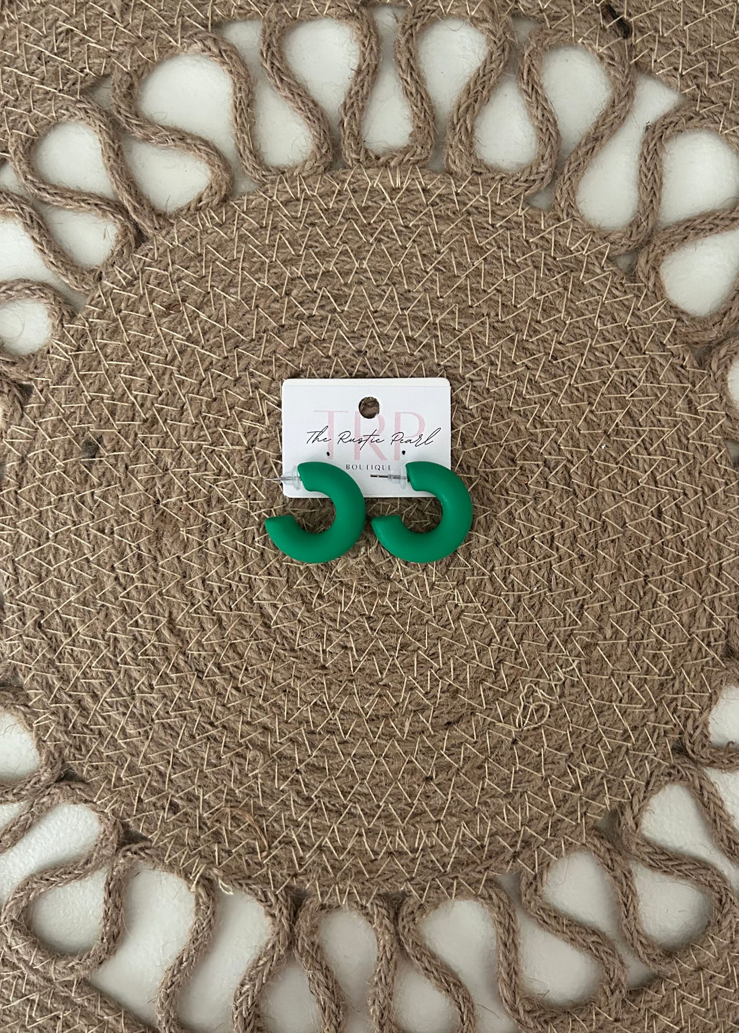 Kelly Green Matte Chunky Hoops