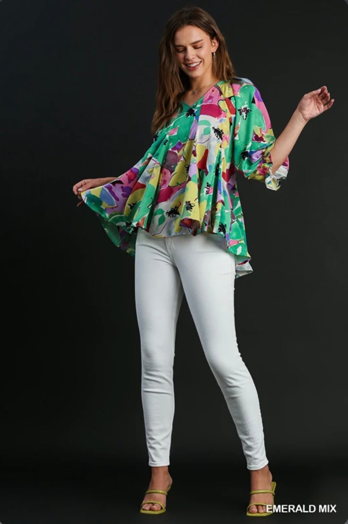 Umgee Danielle Floral Print Top