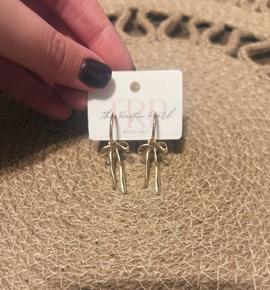 Gold Bow Earrings