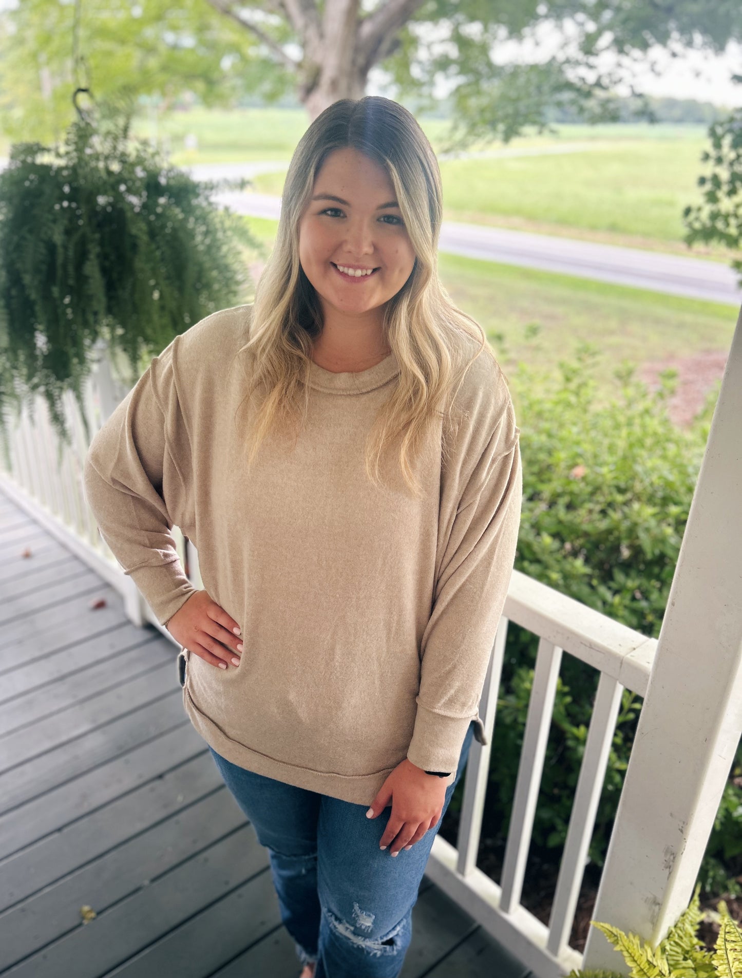 Alyssa Oversized Sweater, Light Mocha