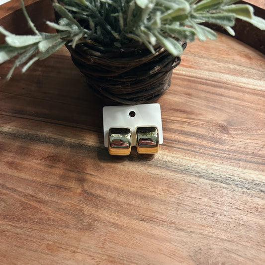 Gold Block Hoops