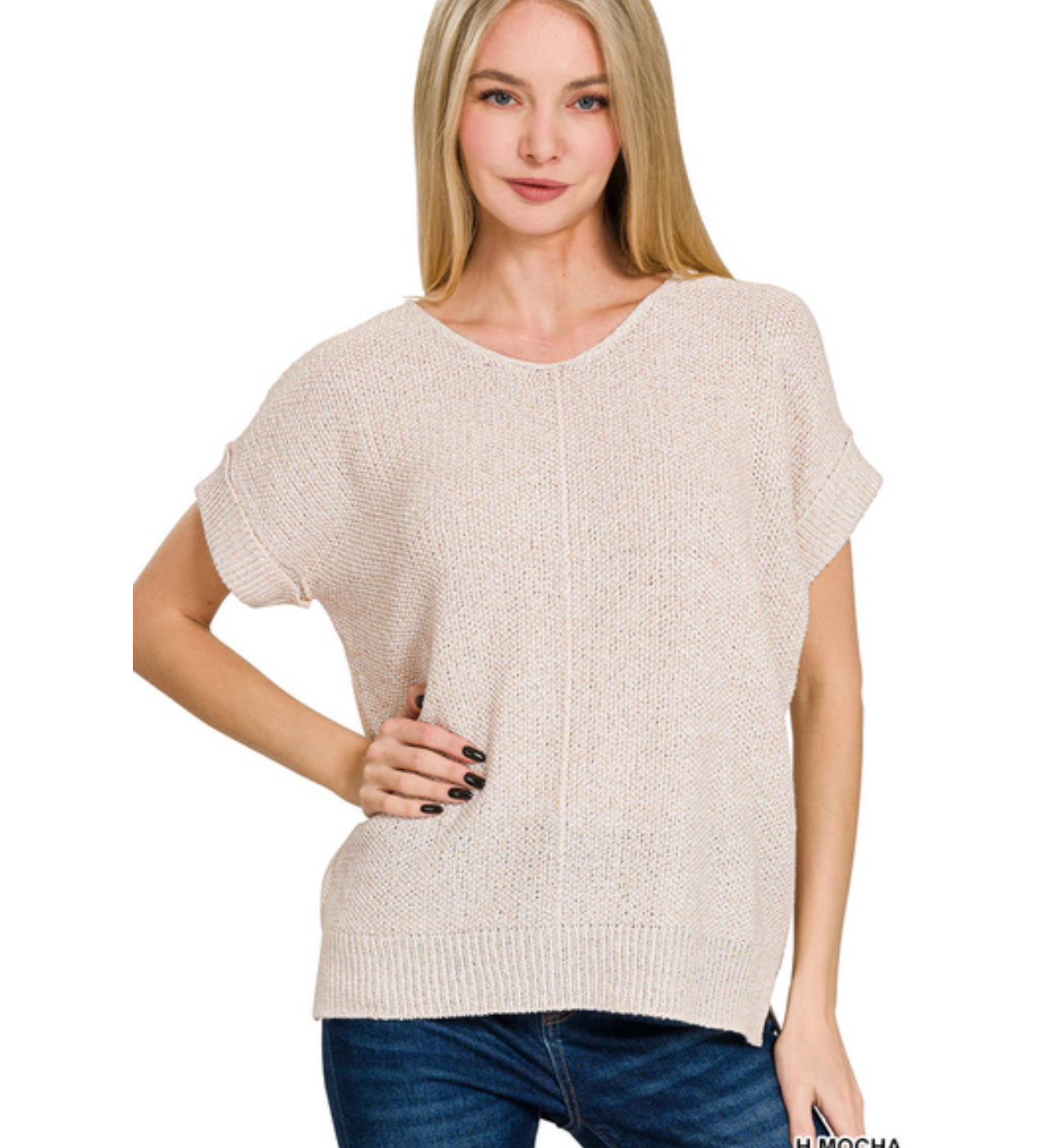 Andrea Sweater Top, Heather Mocha