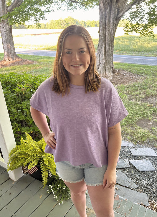 Heather Oversized Tee, Lavender