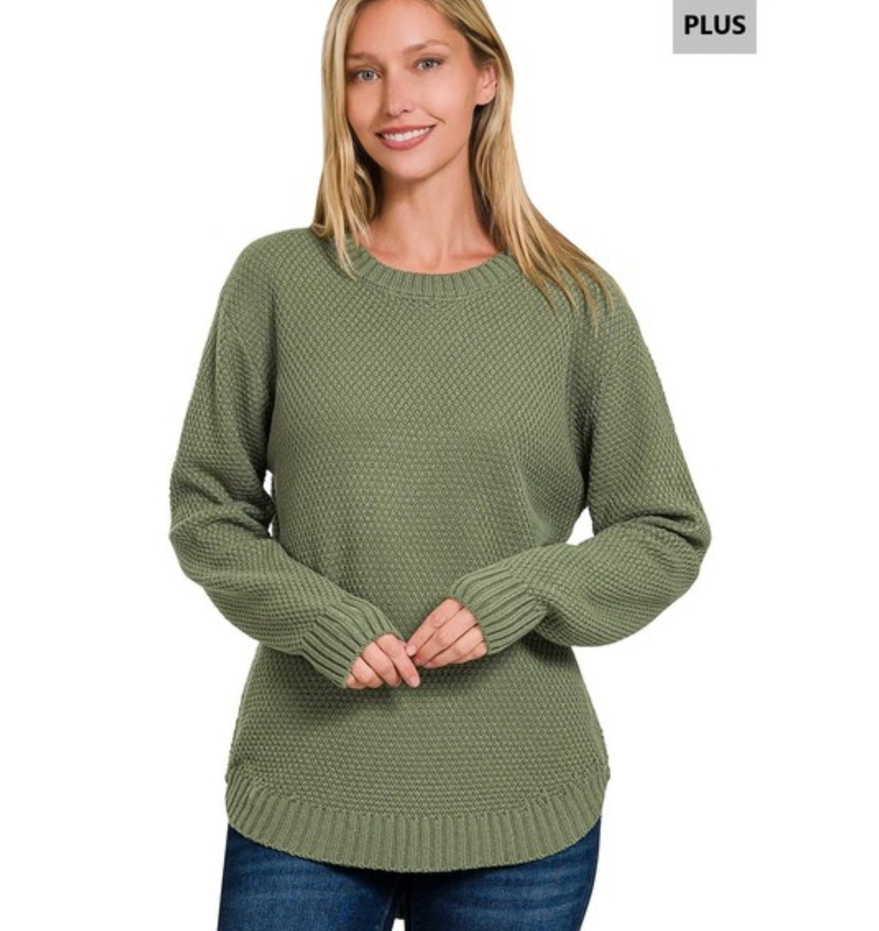 Jane Round Neck Sweater, Light Olive