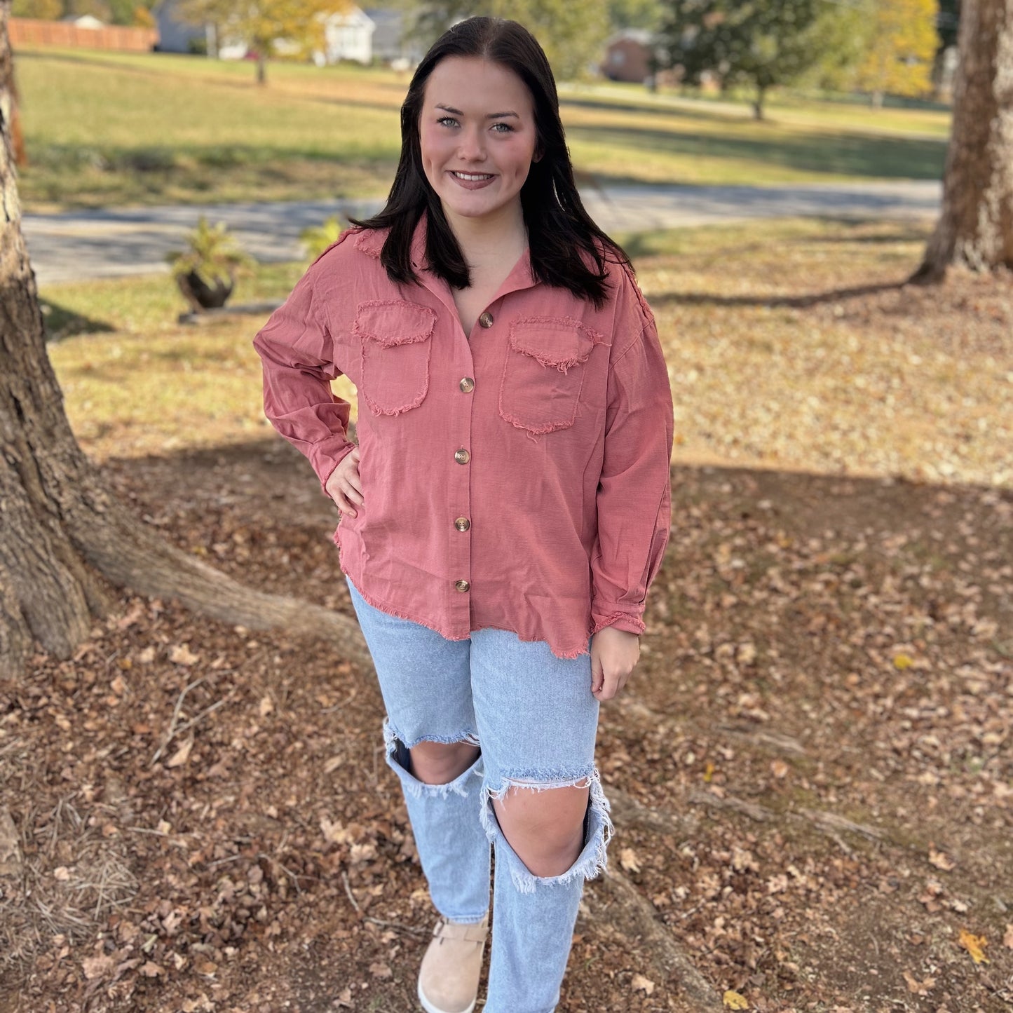 Umgee Oversized Jacket, Mauve