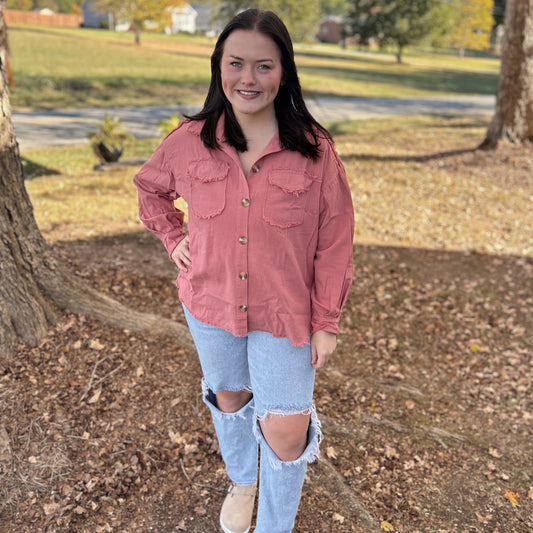 Umgee Oversized Jacket, Mauve