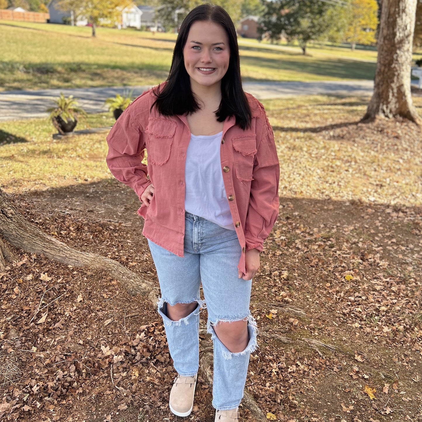 Umgee Oversized Jacket, Mauve