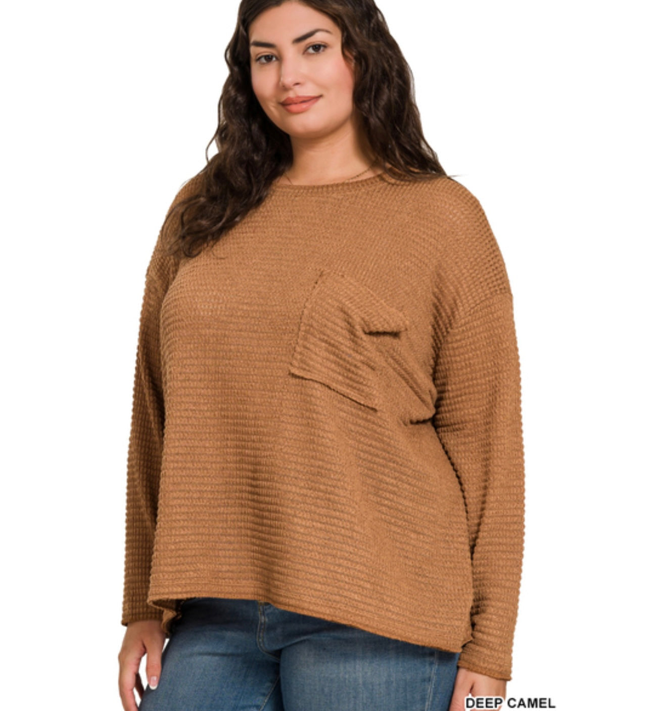 Mandy Sweater with Pocket, Deep Camel