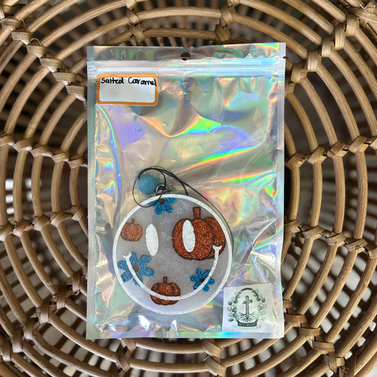 Blue + Orange Pumpkin Smile Freshie