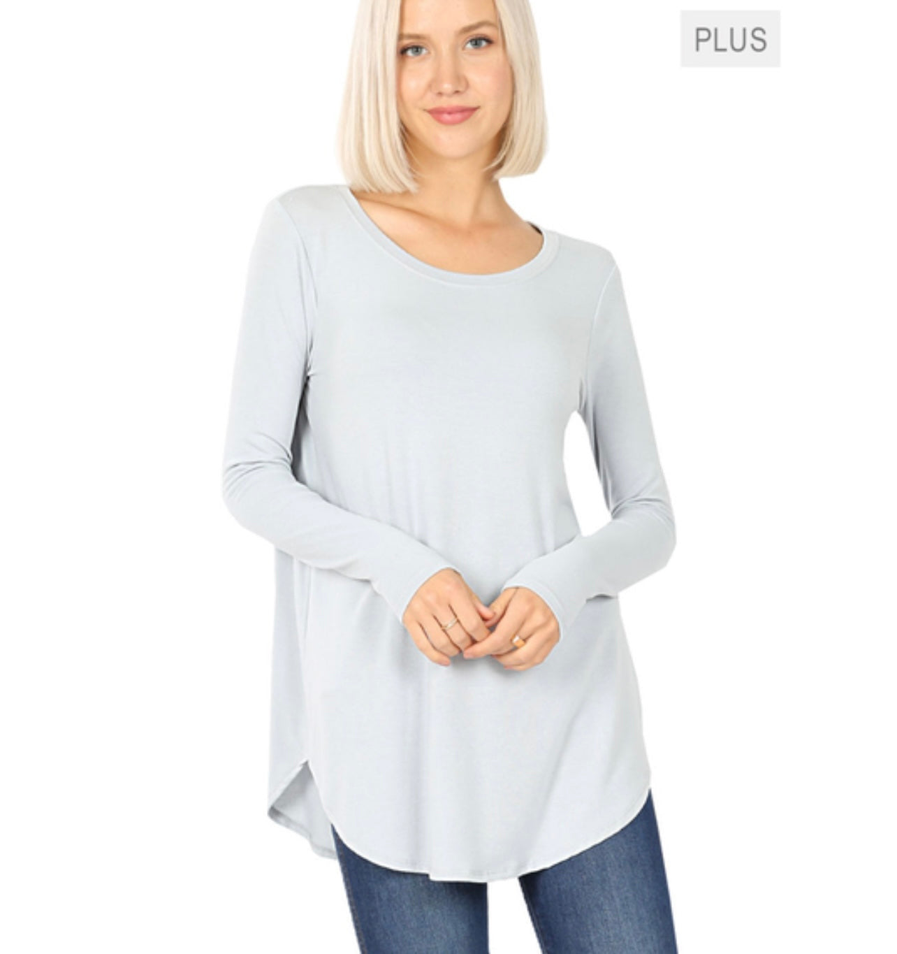 Angie Long Sleeve Top, Grey Mist