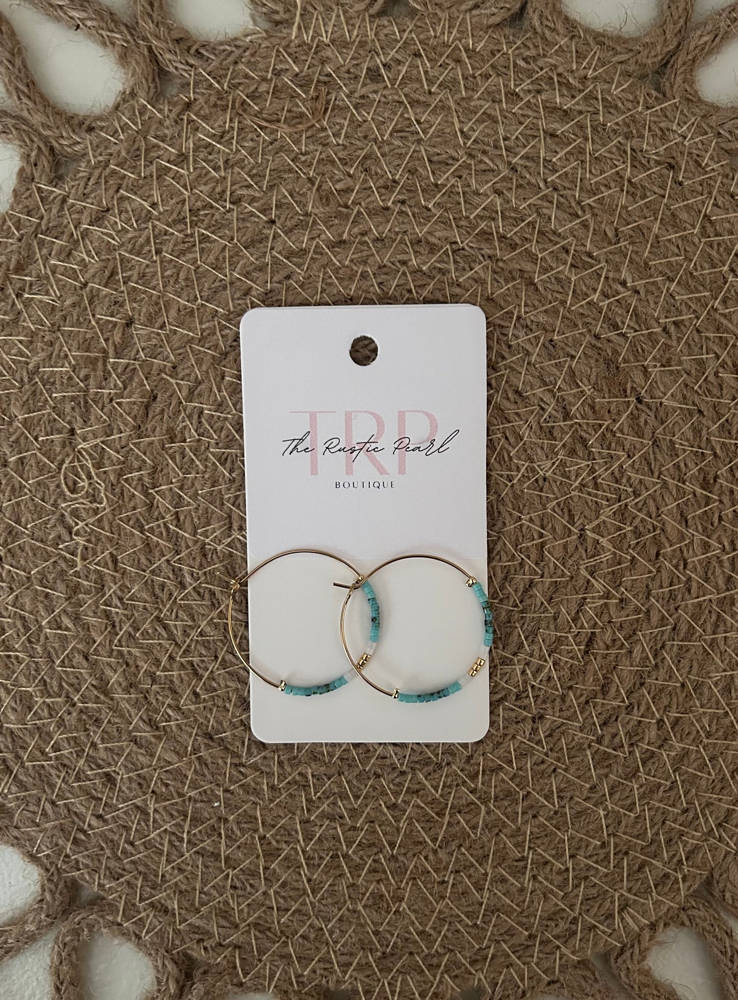 Havana Gold + Turquoise Hoops