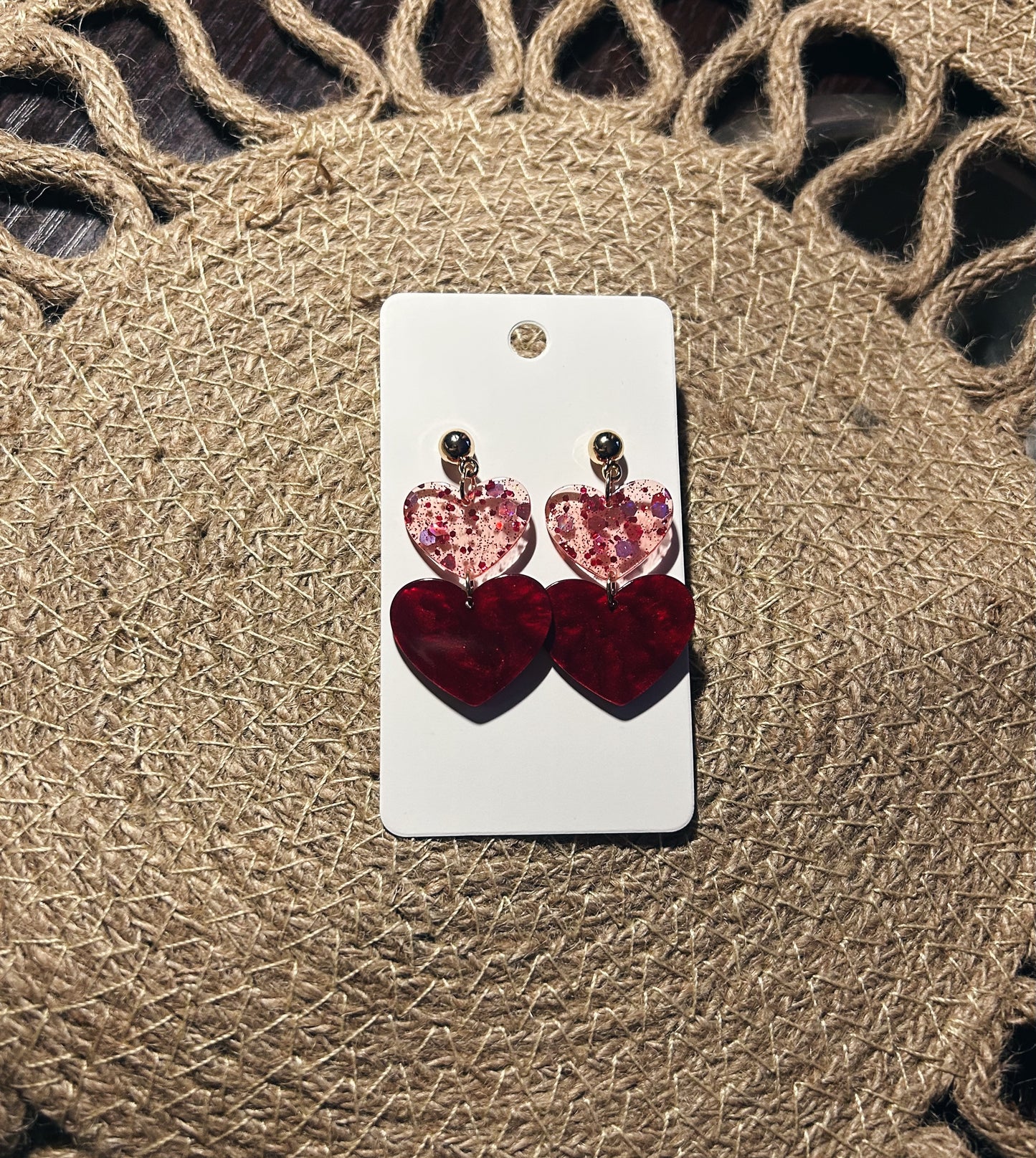 Glitter Heart Earrings