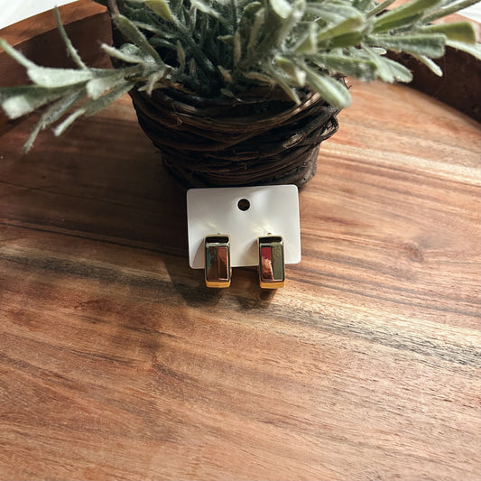 Cube Gold Hoops
