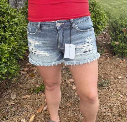 Robin Distressed Denim Shorts