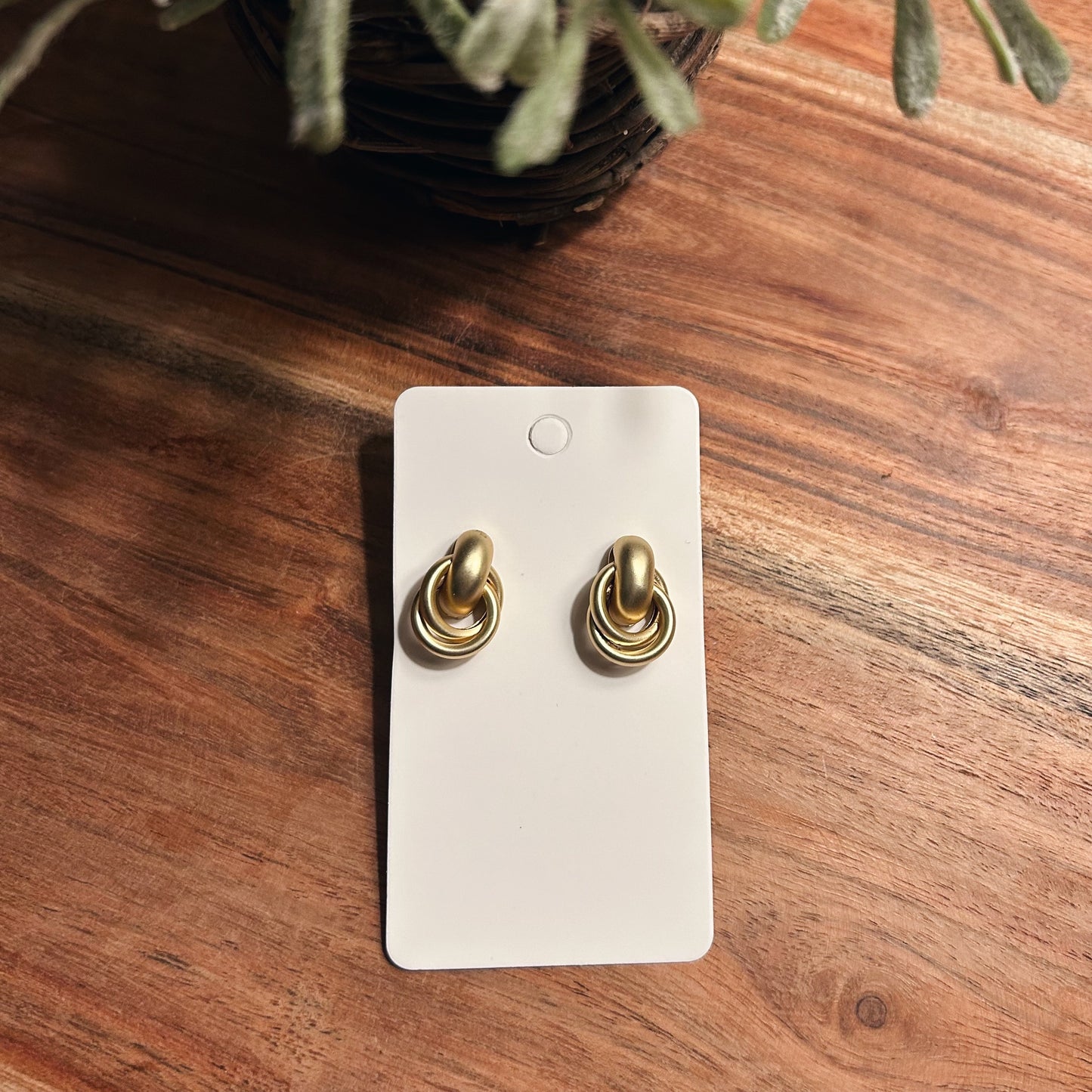 Matte Gold Knot Earrings