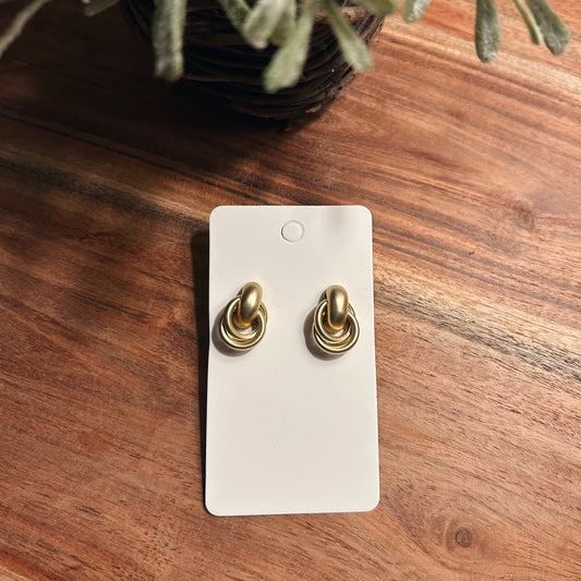 Matte Gold Knot Earrings
