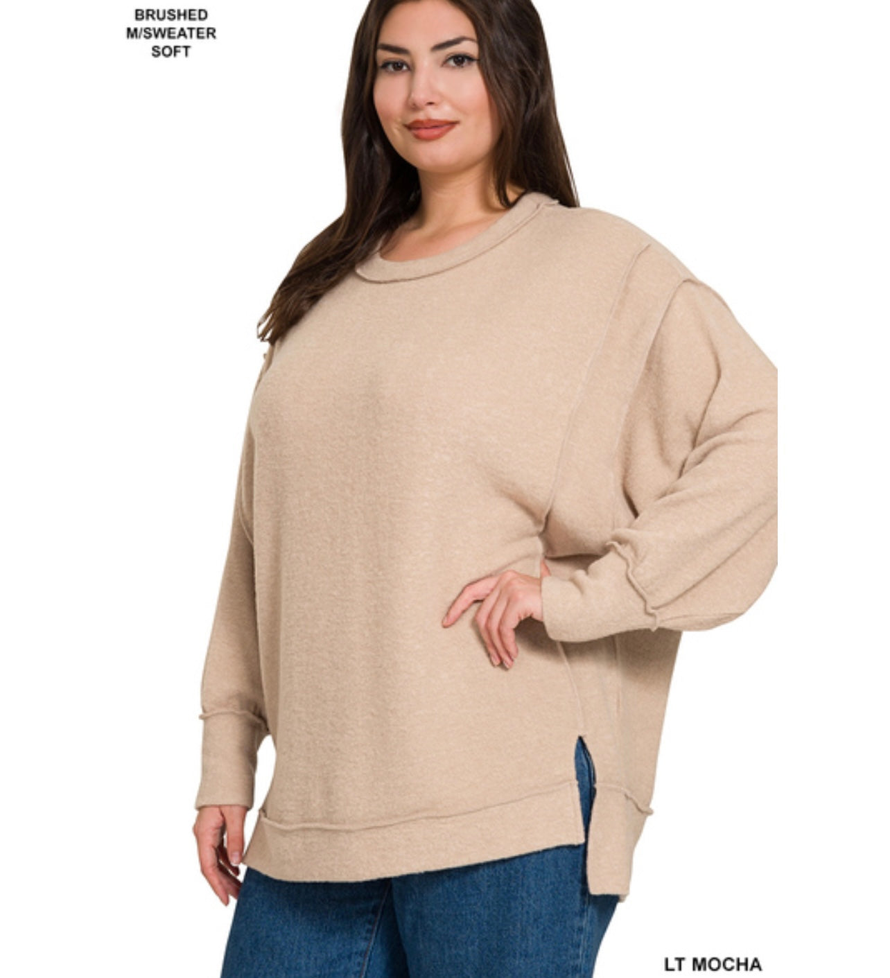 Alyssa Oversized Sweater, Light Mocha