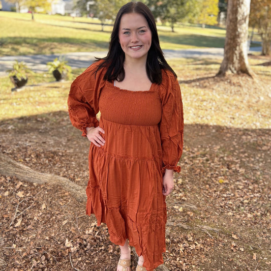 Umgee Smocked Midi Dress, Sunset