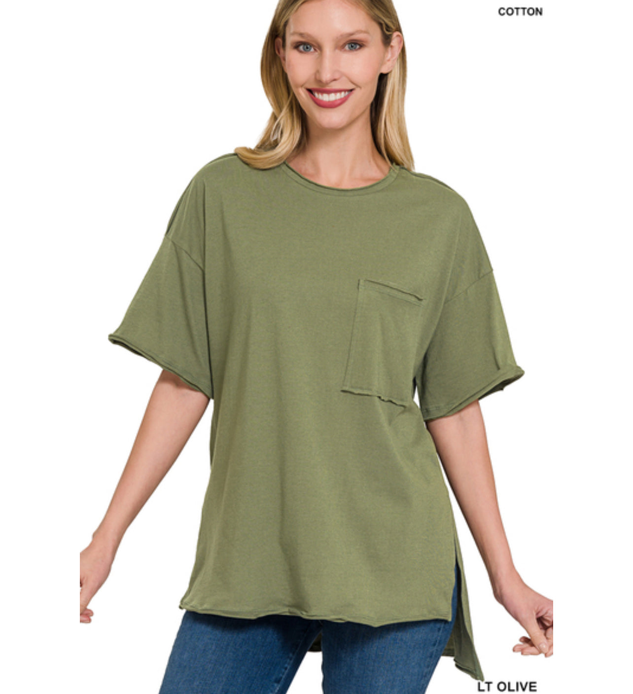 Courtney Box Top, Light Olive