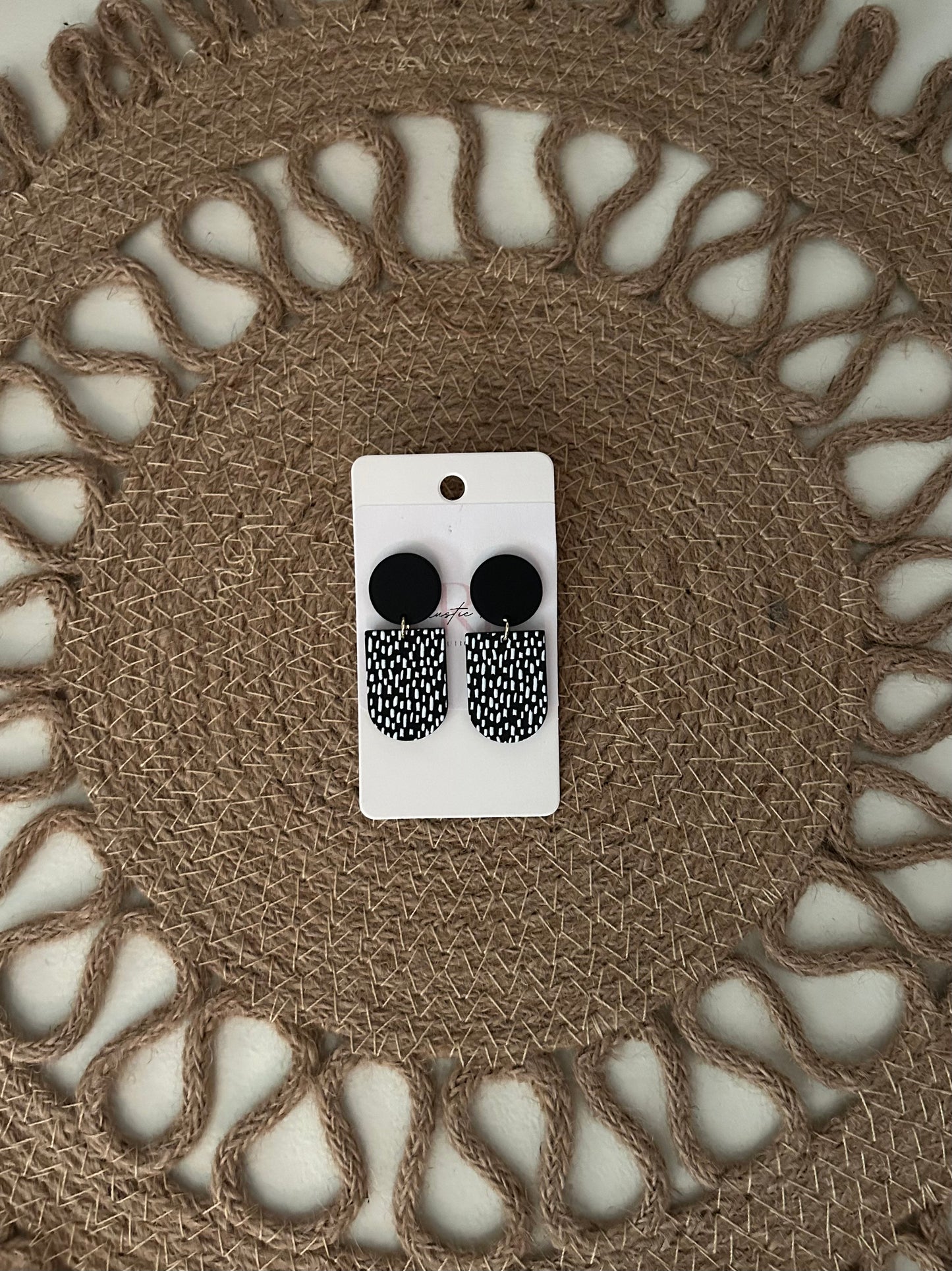 Black + White Spotted Earrings