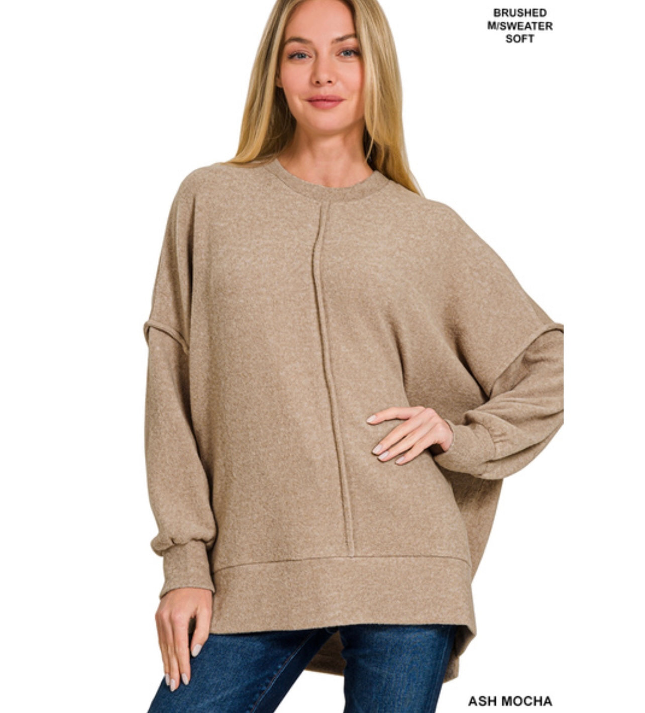 Lisa Oversized Sweater, Ash Mocha