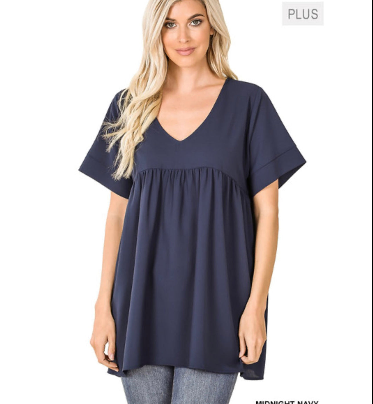 Haley Empire Waste Top, Midnight Navy